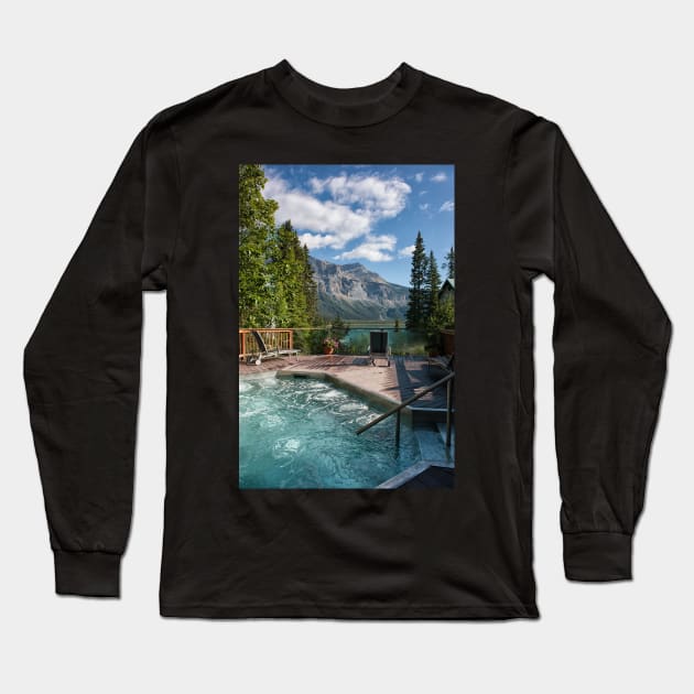 Emerald Lake, Emerald Hot Tub Long Sleeve T-Shirt by krepsher